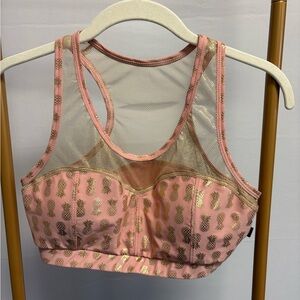 Cleo The Hurricane: Pink & Gold Pineapple Print Mesh Bralette